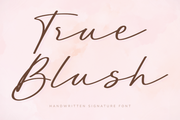 True Blush: Elegant Handwritten Sophistication