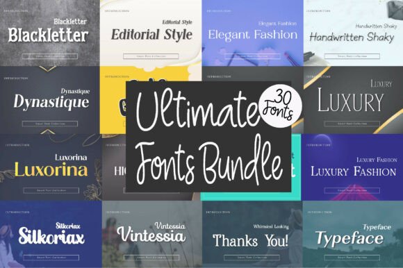 Unlimited Mega Bundle: 30 Font Mega Bundle for Designers Who Demand More